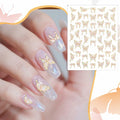 Prasacco Butterfly Nail Stickers 5D Embossed Gold Shell Nail Art Decals by Deal US