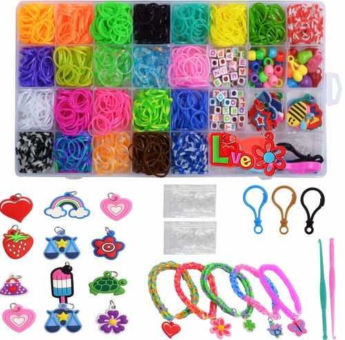 YUSLROB Rubber Band Bracelet Making Kit 2000+ Multi-Color Bands Kids by Deal US