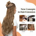challeam Invisible Transparent Wire Hair Extensions Wavy Curly Long Synthetic by Deal US