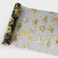 Sioloc Halloween Table Runner Gold Foil Witch Bat Pumpkin Sheer Polyester by Deal US