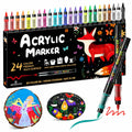 WINSONS 24 Colors Direct Liquid Ink Permanent Acrylic Markers Multi-Surface by Deal US