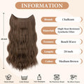 challeam Invisible Transparent Wire Hair Extensions Wavy Curly Long Synthetic by Deal US