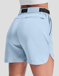Haimont Womens Hiking Shorts 5" Zipper Pockets Quick Dry Light Blue Size M by Deal US