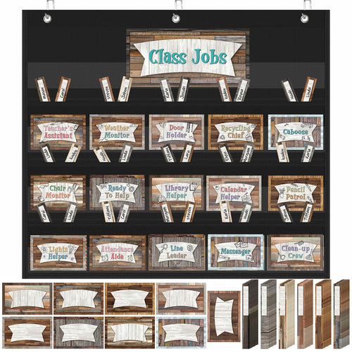 Fulmoon 86 Pc Class Jobs Pocket Chart Set Teacher Helper Home Sweet by Deal US