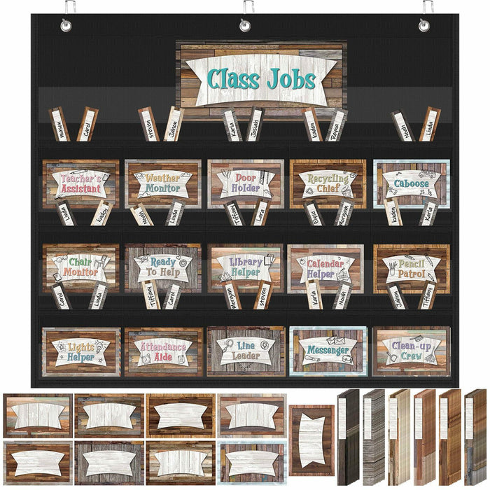 Fulmoon 86 Pc Class Jobs Pocket Chart Set Teacher Helper Home Sweet by Deal US