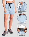 Haimont Womens Hiking Shorts 5" Zipper Pockets Quick Dry Light Blue Size M by Deal US