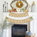 Gankbite Blue Pumpkin Burlap Banner Baby Shower Garland Rustic Harvest by Deal US