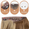 challeam Invisible Transparent Wire Hair Extensions Wavy Curly Long Synthetic by Deal US