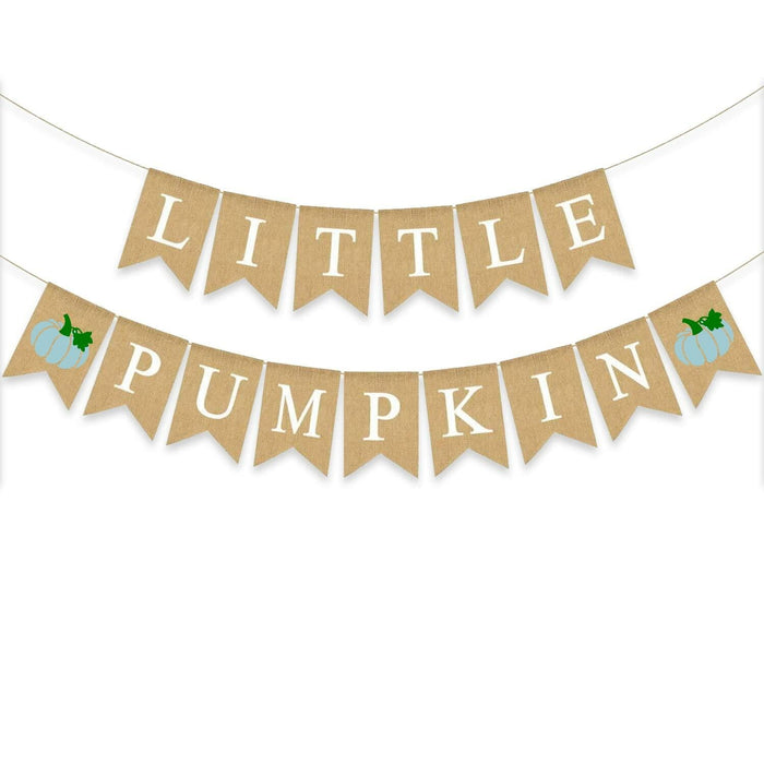 Gankbite Blue Pumpkin Burlap Banner Baby Shower Garland Rustic Harvest by Deal US