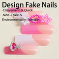 YEFIUO Pink Press On Nails 24 Pcs Long Square Full Cover Acrylic Set by Deal US