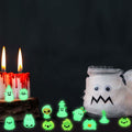 CCINEE 12pcs Halloween Mini Resin Tombstone Pumpkin Ghost Figurines Luminous by Deal US