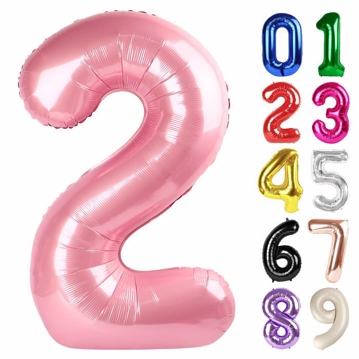 KEXINGTUO 2 Pearlescent Pink Number Foil Balloons 40 Inch Birthday Party by Deal US