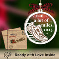 Hangwoous Marathon Runner Wooden Ornament 2 Layer Christmas Tree Sport by Deal US