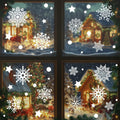 AHEONLAR 142PCS Christmas Window Static Cling Stickers Waterproof White Vinyl by Deal US