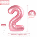 KEXINGTUO 2 Pearlescent Pink Number Foil Balloons 40 Inch Birthday Party by Deal US