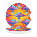 HOMETRIP Absorbent Ceramic Car Coasters Cork Back 2.56'' Sea Turtle 2pcs by Deal US
