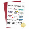 NPCSWXQ Funny Birthday Card for Bestie Friendship 4.7x7.1in with Envelope by Deal US
