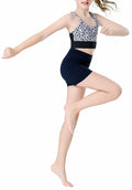 Swdarz Girls Black Gymnastics Dance Shorts Athletic Spandex Size 6-7Y by Deal US
