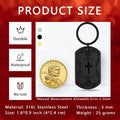 Miss Chipmunk Football Bible Verse Keychain Luke 1:37 Black Stainless Steel by Deal US