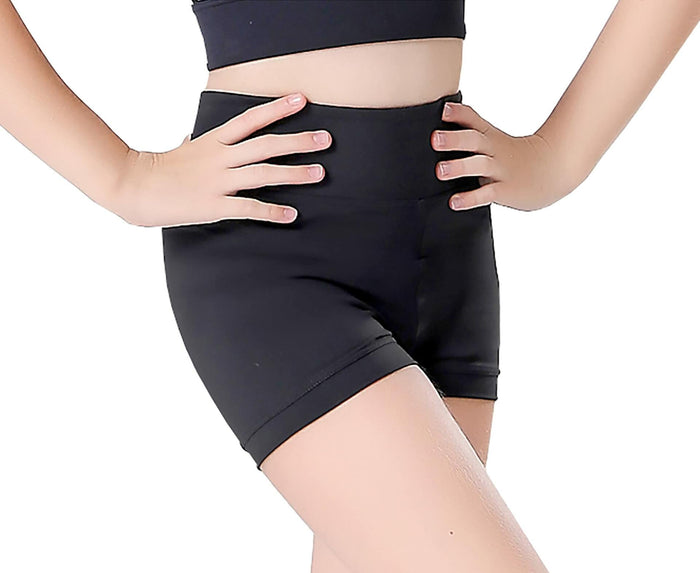 Swdarz Girls Black Gymnastics Dance Shorts Athletic Spandex Size 6-7Y by Deal US