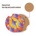 HOMETRIP Absorbent Ceramic Car Coasters Cork Back 2.56'' Sea Turtle 2pcs by Deal US