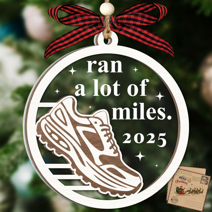 Hangwoous Marathon Runner Wooden Ornament 2 Layer Christmas Tree Sport by Deal US