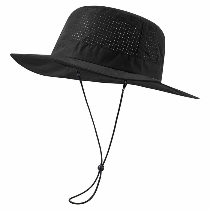 UVSAI UPF 50+ Bucket Sun Hat Laser Mesh Cooling Adjustable Black by Deal US