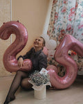 KEXINGTUO 2 Pearlescent Pink Number Foil Balloons 40 Inch Birthday Party by Deal US