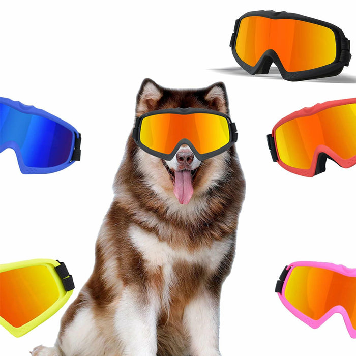 GDSanlian Dog Sunglasses UV-Proof Windproof Adjustable Strap Black Red L by Deal US