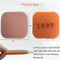 Toromp 2x2 Inch Soft Touch Sanding Pads 27 Pack Orange 320-3500 Grit by Deal US