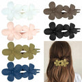 Mevnccola 6 Pack 4.1" Floral Matte Hair Claw Clips Non-Slip Multi-Color by Deal US