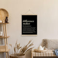 HRQKO Difference Maker Poster Hanger Frame Modern Minimalist 12x16 Black by Deal US