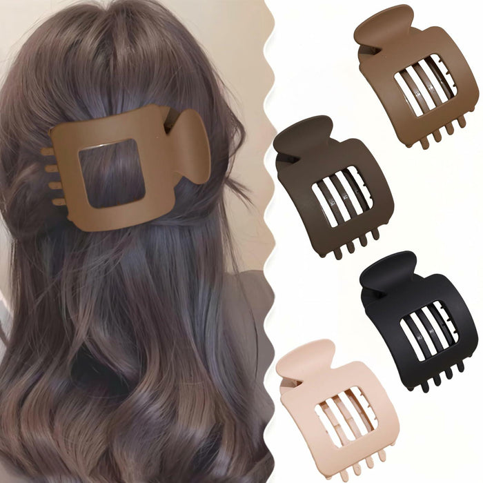 Generic 4-Pack Large Matte Non-Slip Claw Barrettes Hair Clips 4-Square by Deal US