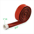 Ummickl 1" ID Silicone Coated Fiberglass Heat Sleeve 3.3ft Red by Deal US