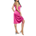 CTU Women's Satin Spaghetti Strap Ruched Dress Rosered Size M by Deal US