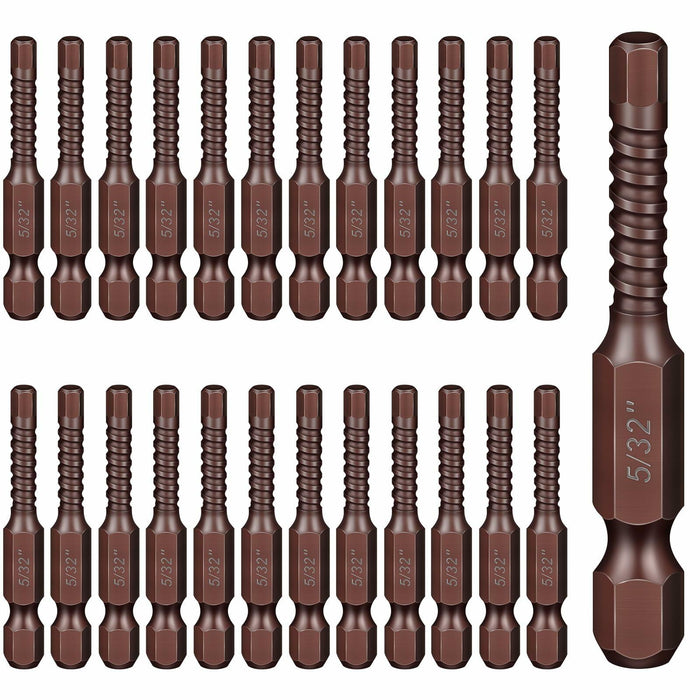 Moxweyeni 25 Pc 5/32 HEX Head S2 Steel Impact Driver Bit Set by Deal US
