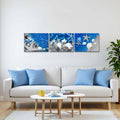 FuShvre Beach Canvas Wall Art Sea Shell Pictures Blue 12x16 3pcs Coastal by Deal US