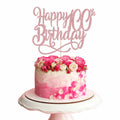 Qertesl Happy 75th Birthday Cake Topper Rose Gold Paper 1 Item Party Decor by Deal US