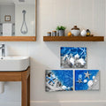 FuShvre Beach Canvas Wall Art Sea Shell Pictures Blue 12x16 3pcs Coastal by Deal US