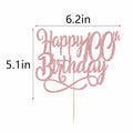 Qertesl Happy 75th Birthday Cake Topper Rose Gold Paper 1 Item Party Decor by Deal US