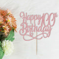 Qertesl Happy 75th Birthday Cake Topper Rose Gold Paper 1 Item Party Decor by Deal US