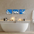 FuShvre Beach Canvas Wall Art Sea Shell Pictures Blue 12x16 3pcs Coastal by Deal US