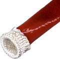 Ummickl 1" ID Silicone Coated Fiberglass Heat Sleeve 3.3ft Red by Deal US