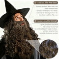 UQJE Long Curly Brown Wizard Beard Adult Cosplay Halloween One Size by Deal US