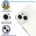 ZQCFKJ iPhone 16/16 Plus Tempered Glass Camera Lens Protector Glitter Colorful by Deal US