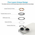 ZQCFKJ iPhone 16/16 Plus Tempered Glass Camera Lens Protector Glitter Colorful by Deal US