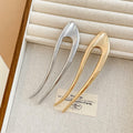 enophe 2PCS 5.12in U Shaped French Twist Metal Hair Pins Gold Silver by Deal US