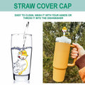 STRACOUPI Silicone Straw Covers for Stanley Cup 2PCS Black Reusable by Deal US