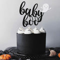 LeeSky Baby Boo Halloween Ghost Cake Topper Black Glitter Paper by Deal US