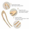 enophe 2PCS 5.12in U Shaped French Twist Metal Hair Pins Gold Silver by Deal US